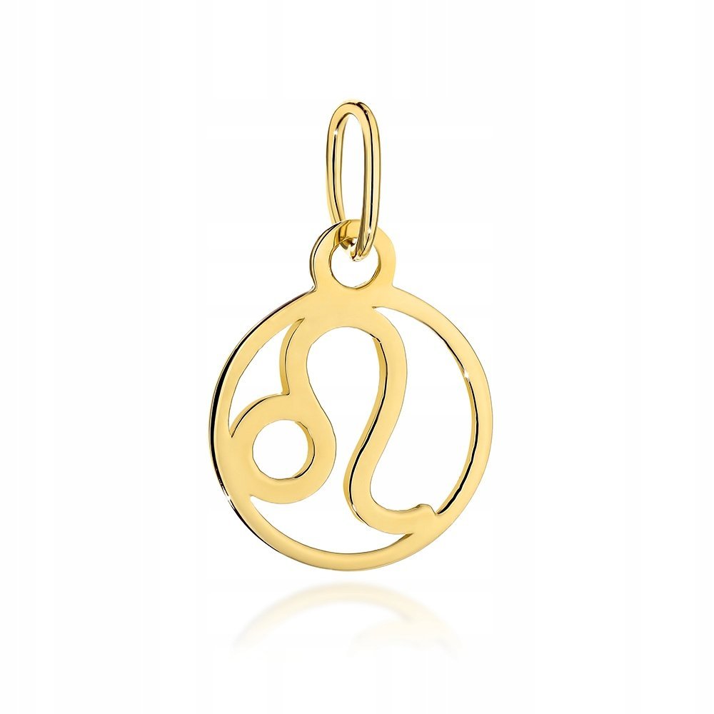 Przywieszka złota znak zodiaku LEW 333 Zawieszka LEW 0,60g okrągła blaszka