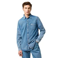 Koszule męskie - camicie uomo wrangler 112371549 1pkt shirt indigo valley - miniaturka - grafika 1
