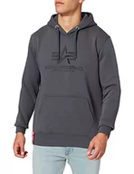 Bluzy męskie - ALPHA INDUSTRIES Męska bluza z kapturem, nieprzezroczysta, szary/czarny, XL - miniaturka - grafika 1