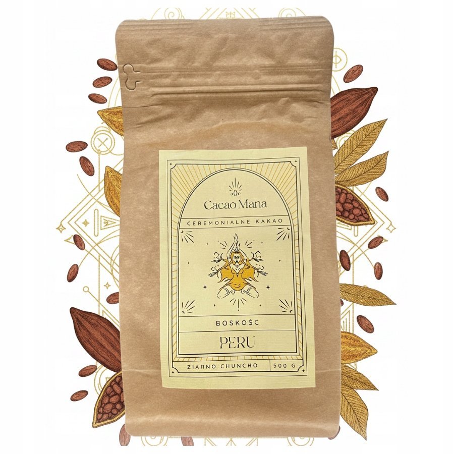 Cacaomana Kakao ceremonialne z Peru ziarno chuncho - Boskość - 500g RELAKS