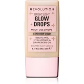 Rozświetlacze do twarzy i ciała - Makeup Revolution Bright Light płynny rozświetlacz do twarzy Star Dew Gold 23ml - miniaturka - grafika 1