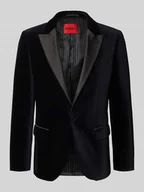Garnitury - Smoking o kroju slim fit z mieszanki bawełny i aksamitu model ‘HENRY254E1X’ - miniaturka - grafika 1