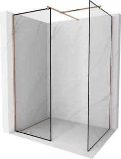 Mexen Kioto ścianka prysznicowa Walk-in 120 x 80 cm, czarny wzór, miedź szczotkowana - 800-120-202-65-70-080 - Ścianki i drzwi prysznicowe - miniaturka - grafika 1