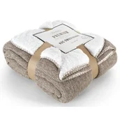 Koce - Koc EUROFIRANY Panda 150 x 200 cm Biało-beżowy - miniaturka - grafika 1