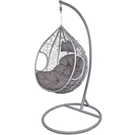 Fotele i krzesła ogrodowe - SASKA GARDEN Fotel bujany Cocoon roz.L z technoratanu szary, antracyt victoriasport-1018911-0 - miniaturka - grafika 1
