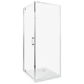 Kabiny prysznicowe - Beliani Kabina prysznicowa DARLI 70 x 70 x 185 cm Srebrny - miniaturka - grafika 1