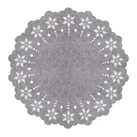 Obrusy i serwetki - Podkładka filcowa ŚNIEŻYNKA średnica 38 cm szary - miniaturka - grafika 1