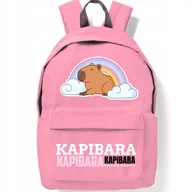 Plecaki szkolne i tornistry - Plecak Różowy Szkolny Młodzieżowy Kapibara Stylowy Modne Trendy - miniaturka - grafika 1