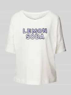 T-shirt z cekinowym obszyciem model ‘Dacina’ - Koszulki i topy damskie - miniaturka - grafika 1