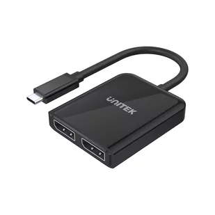 Unitek Kabel adapter V1407A USB-C - 2xDP 1.4, 8K, 60Hz V1407A - Adaptery i przejściówki - miniaturka - grafika 2