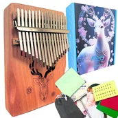 Akcesoria do instrumentów klawiszowych - Afrykański Drewniany Instrument Muzyczny Kalimba Melodiko Pianino 17 Kl - miniaturka - grafika 1