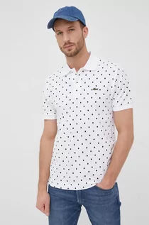 Koszulki męskie - Lacoste polo bawełniane PH2383 kolor biały wzorzysty - grafika 1