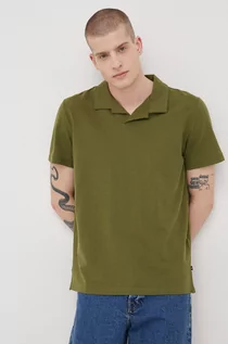 Koszulki męskie - Tom Tailor polo męski kolor zielony gładki - grafika 1