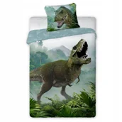 Pościel dla dzieci - Pościel Dino T-Rex 140x200 70x90 Bawełniana Zielona Młodzieżowa - miniaturka - grafika 1
