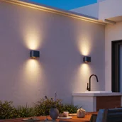 Lampy ogrodowe - Calex Kinkiet zewnętrzny LED Potenza, czarny, przedpokój, aluminium, nowoczesny - miniaturka - grafika 1