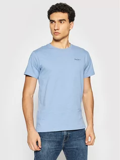 Koszulki męskie - Pepe Jeans T-Shirt Derek PM508011 Niebieski Regular Fit - grafika 1