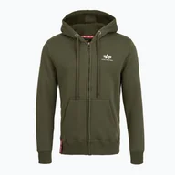 Bluzy męskie - Bluza męska Alpha Industries Basic Zip SL dark olive - miniaturka - grafika 1
