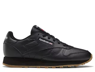 Sneakersy damskie - "Reebok Classic Leather Młodzieżowe Czarne (GZ6093)" - grafika 1