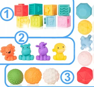 Miękkie KLOCKI SENSORYCZNE dla maluszka GRYZAKI PIŁECZKI ZWIERZAKI kąpieli - Zabawki sensoryczne Miękkie KLOCKI SENSORYCZNE dla maluszka GRYZAKI PIŁECZKI ZWIERZAKI kąpieli - Zabawki sensoryczne - miniaturka - grafika 1