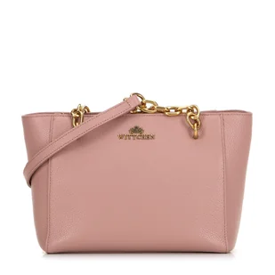 Damska torebka na ramię ze skóry różowa - Torebki damskie Damska torebka na ramię ze skóry różowa - Torebki damskie - miniaturka - grafika 1