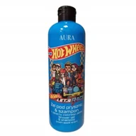 Kosmetyki kąpielowe dla dzieci - Aura Hot Wheels Shampoo & Shower Gel szampon i żel pod prysznic dla dzieci Green Apple 500ml - miniaturka - grafika 1
