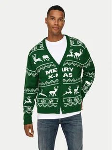 Only & Sons Kardigan 22031172 Zielony Regular Fit - Swetry męskie - miniaturka - grafika 1