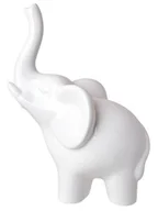Figurki dekoracyjne - Figurka ceramiczna słoń biały duży - miniaturka - grafika 1