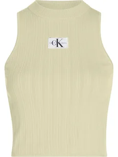 Calvin Klein Top w kolorze jasnozielonym - Koszulki i topy damskie - miniaturka - grafika 1