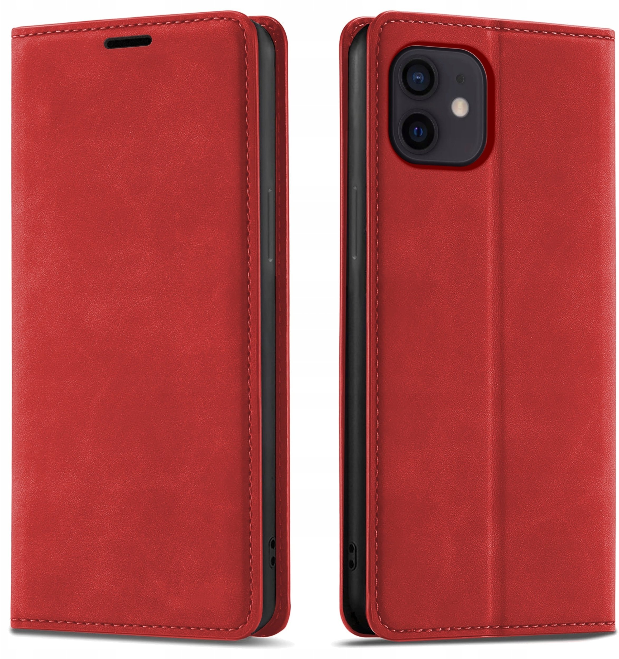 krainaGSM Etui Z Klapką Do Iphone 11 Zamykane Magnetyczne Skórzane + Szkło 9H