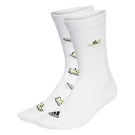 Skarpetki damskie - adidas Unisex Run x Ultraboost Shoe Love Graphic 2 pary skarpety, biały/jasny cytryna/czarny, L, Biały/Przejrzysta Cytryna/Czarny, Large - miniaturka - grafika 1