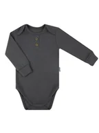 Body dla niemowląt - Niemowlęce body polo z długim rękawem grafitowe Nicol,r.74 - miniaturka - grafika 1