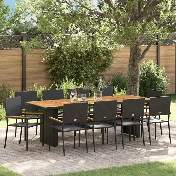 Zestaw Mebli Ogrodowych Technorattan Czarny 240x90x75 cm