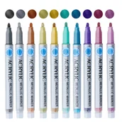 Kolorowanki, wyklejanki - Craft - Zestaw markerów / pisaków akrylowych, 10 szt. (metallic) - miniaturka - grafika 1