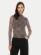 Bluzki damskie - Noisy May Bluzka 27033006 Beżowy Slim Fit - miniaturka - grafika 1
