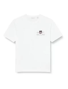 GANT Męski t-shirt Reg Archive Shield Emb Ss, biały, 4XL - Koszulki męskie - miniaturka - grafika 1