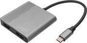 Złącza, przejściówki, adaptery - Adapter Digitus USB Type-C – 2 x HDMI 0.18 m Grey (DA-70828) - miniaturka - grafika 1