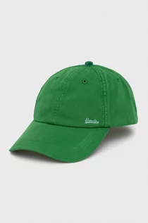 Czapki damskie - Superdry czapka kolor zielony gładka - grafika 1
