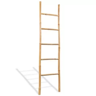 Bambusowa drabinka na ręczniki, 5 szczebli, 150 cm - Stojaki na ręczniki papierowe - miniaturka - grafika 1