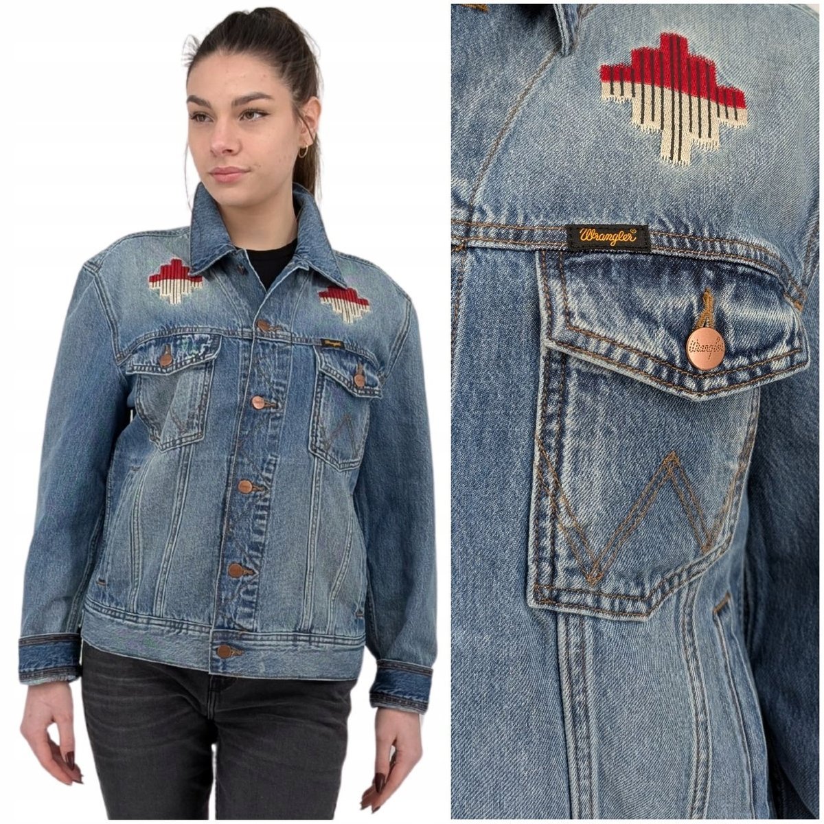 Wrangler Classic Jacket Harbor Blue damska kurtka katana jeansowa M