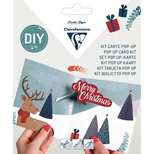 Clairefontaine 20020C zestaw pop-up z 1 kartką 13,5 x 13,5 cm + 1 koperta 14 x 14 cm, elementy do wycinania, 1 zestaw, Boże Narodzenie 20020C - Kartki okolicznościowe i zaproszenia - miniaturka - grafika 1