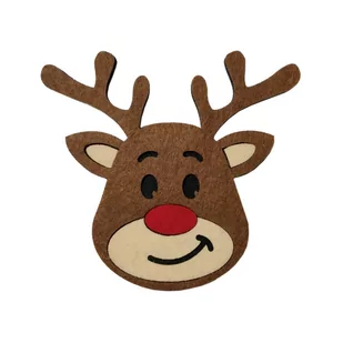 RENIFER FILCOWY BRĄZOWY 13x13cm - Dodatki do strojów karnawałowych - miniaturka - grafika 1