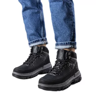 Czarne trapery Big Star KK274222 - Buty trekkingowe damskie - miniaturka - grafika 1
