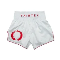 Kimona, stroje i obuwie - Spodenki Muay Thai ENSO Fairtex BS1918 Białe/Czerwone M - miniaturka - grafika 1