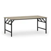 Stoły i stoliki do biura - Stół konferencyjny FAST READY z czarnym stelażem, 1800 x 900 x 750 mm, dąb naturalny - miniaturka - grafika 1