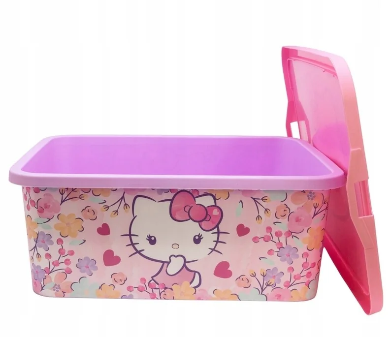 Pojemnik na zabawki do przechowywania Pudełko z pokrywką HELLO KITTY 13 L