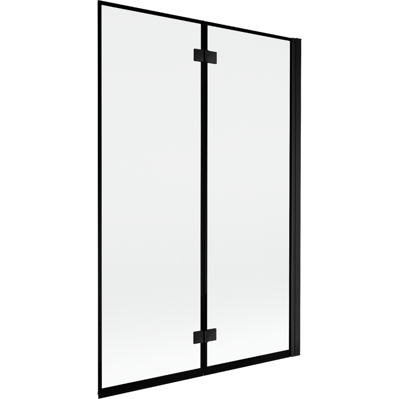 Mexen Mist parawan nawannowy 2-skrzydłowy prawy 120 x 150 cm, czarna ramka, czarny - 8A9-120-002-70-70-P
