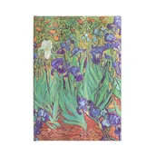Pozostałe książki - Van Gogh’s Irises Midi Unlined Hardcover Journal: Hardcover, 120 gsm, ribbon marker, memento pouch, elastic closure, book edge printing - miniaturka - grafika 1
