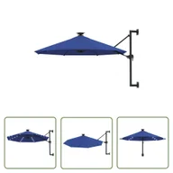 Parasole ogrodowe - The Living Store Parasol ogrodowy z LED - ścienny - 300 cm - niebieski - Parasol Ogrodowy - miniaturka - grafika 1