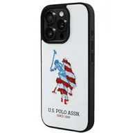 Etui i futerały do telefonów - Etui US POLO ASSN Leather Big DH American Flag do Apple iPhone 15 Pro Max Biały - miniaturka - grafika 1