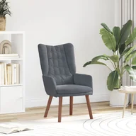 Fotele - vidaXL Fotel relaksacyjny ciemnoszary welur - miniaturka - grafika 1